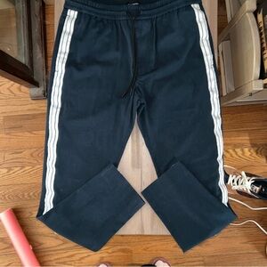 Club Monaco Blue and White Joggers with Elastic Waistband